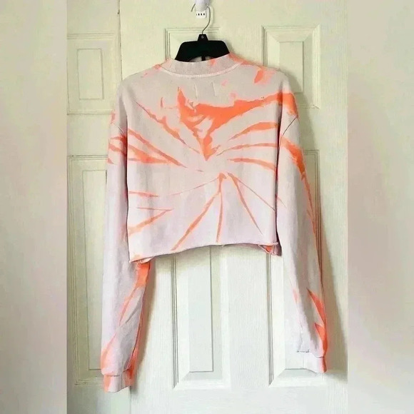 Urban Outfitters pink and orange Tie dye cropped Long Sleeve sweatshirt Size SP - Picture 6 of 6